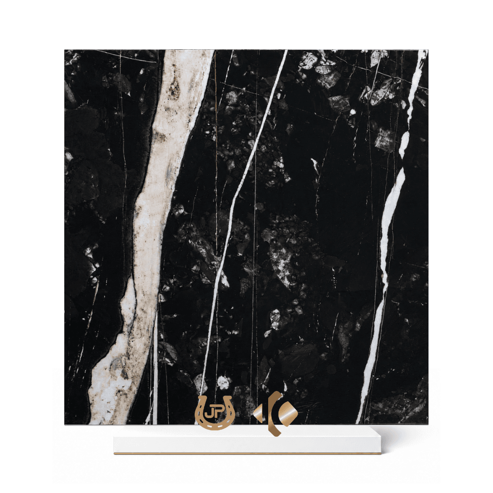 Porcelanato negro marmoleado blanco y beige 60x60 referencia 6625