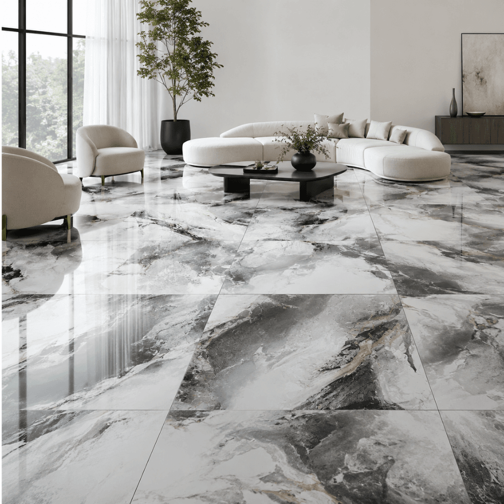 Porcelanato blanco marmol 60 × 60 cm – Ref. 6623 - Imagen 2