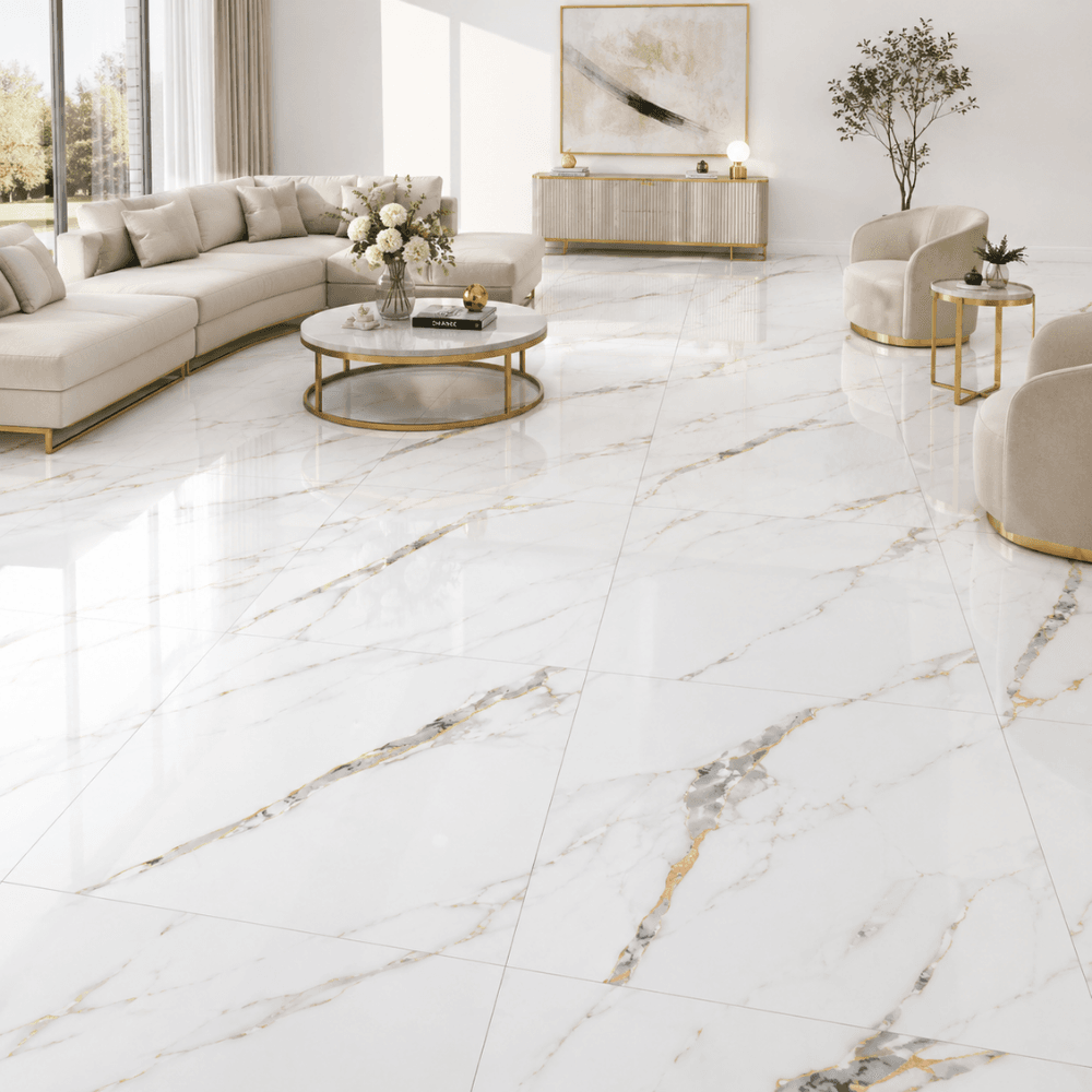 Porcelanato blanco calacatta gold 60 × 60 cm – Ref. 13793 - Imagen 2