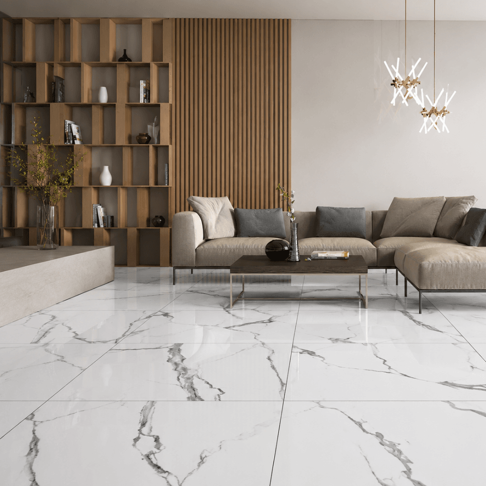 Porcelanato blanco veta gris 60 × 60 cm – Ref. 0602 - Imagen 2