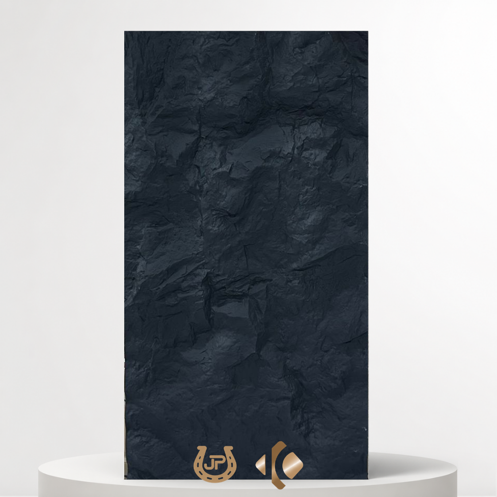 Piedra PU Negro Tipo C con relieve alto para paredes interiores