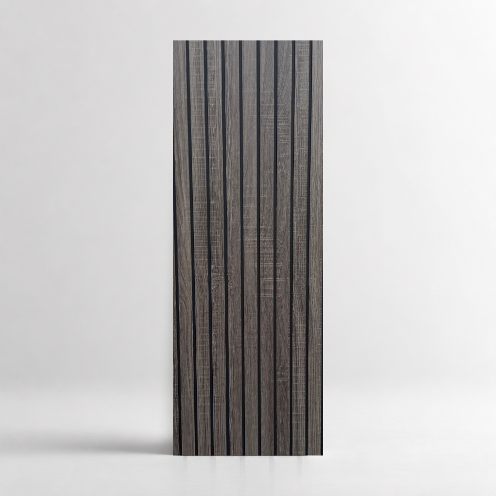 PVC acanalado 803-2 gris oscuro efecto madera para techo y pared