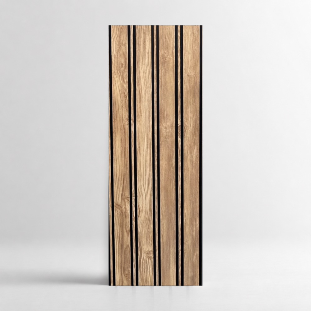 PVC acanalado FX-312 madera clara natural para techo y pared