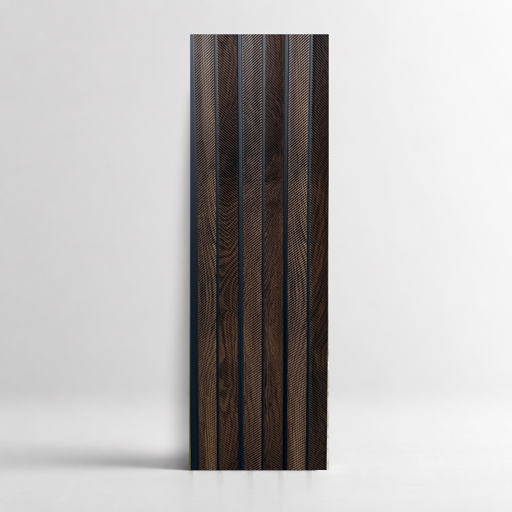 Lámina PS 4291-1 café oscura con canales verticales negros